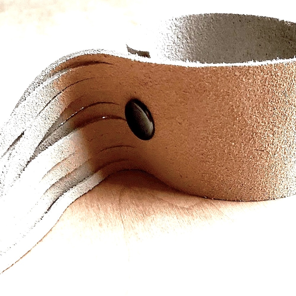 White genuine leather cuff